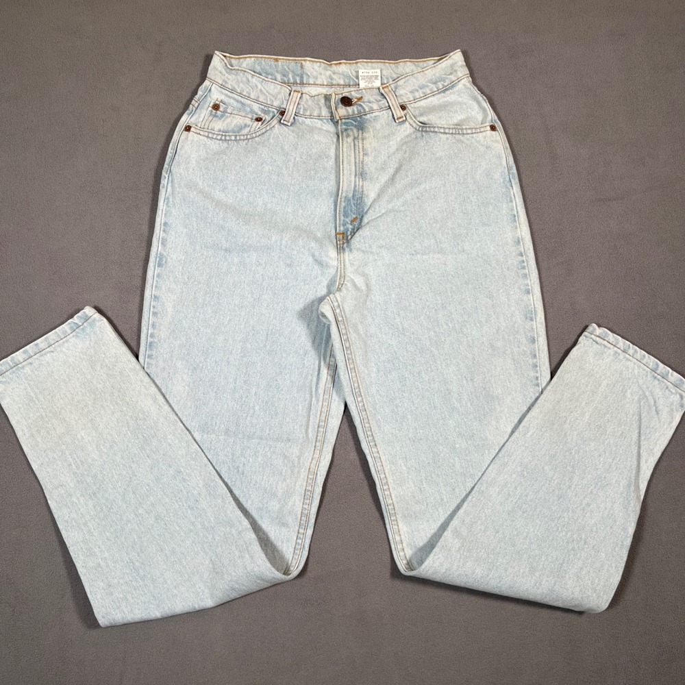 Levis‎ 521 Jeans Womens 12 Long (28x33) Blue Light Wash Tapered Made in USA 90s
